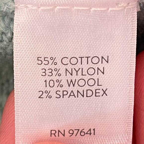 J. Jill Green Cotton/Wool Blend Boucle Oversized Turtleneck Sweater, Size XSP - Picture 5 of 8